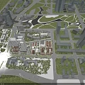 Modern Urban Office Building Complex With High rise Structures And Green Landscaped Areas