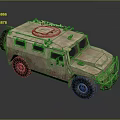 Sandy Armored Off Road Utility Vehicle With Weapon Mount And Large Tires