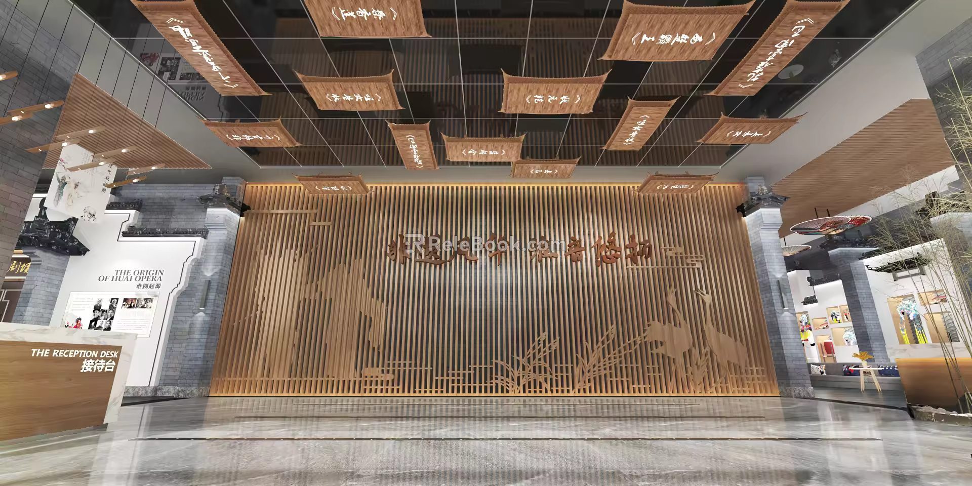 New Chinese Preface Hall Huai Opera Front Hall Preface Hall 3d model