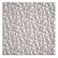 Gray and White Geometric 3D Wall with Triangular Pattern and Textured Design