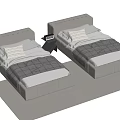 Modern single bedside table 3d model