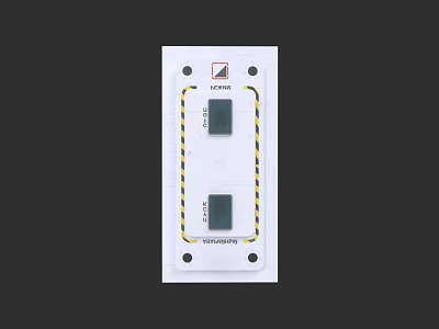 Industrial Equipment Control Panel With LANDS VACUUM Modules Warning Lines And Screw Holes 3d model