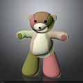 Colorful Stuffed Teddy Bear With Pastel Colored Arms Legs And Body
