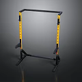 Adjustable Fitness Squat Rack With Black Frame And Yellow Adjustment Pins