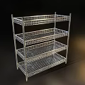 Display Shelf Rack with Metal Grid Design Multi Tier for Retail Storage and Product