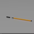 Yellow Wooden Pencil With Black Eraser Tip On Dark Surface