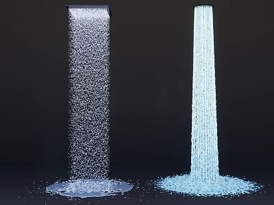 Rainfall Shower Head With Powerful Vertical Water Stream And Splashing Effect 3d model