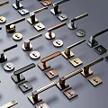 Various Modern Door Handles With Different Metallic Finishes And Styles