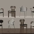 Various Designed Chairs Displayed On Shelves With Wooden And Metal Frames