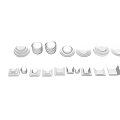 Complete White Tableware Set with Assorted Plates Bowls Cups Round and Square Pieces 3d model