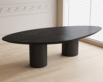 Modern Oval Dining Table 3d model