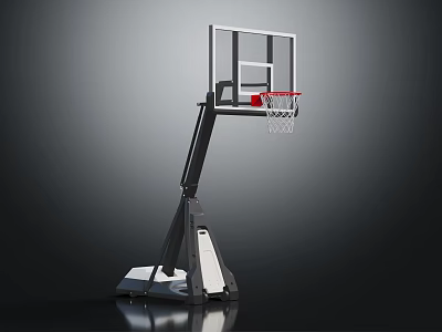 Portable Basketball Hoop With Adjustable Height And Stable Base Structure 3d model