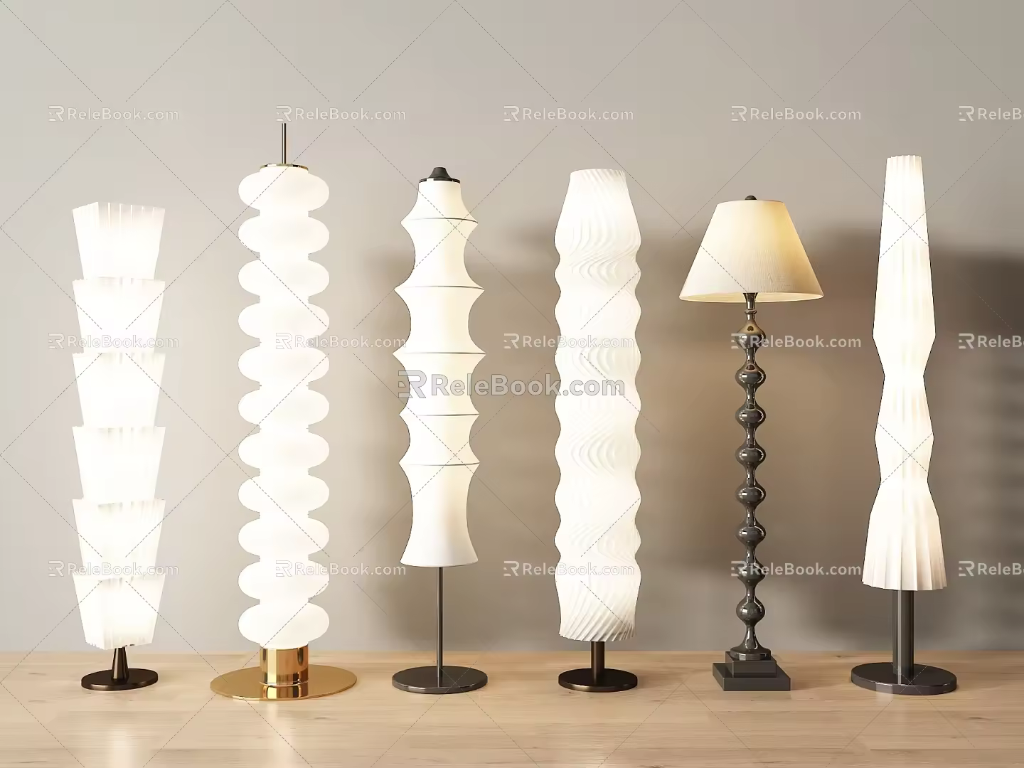Modern floor lamp floor lamp cream wind floor lamp gourd string floor lamp grass skirt floor lamp bedroom floor lamp bedside floor lamp atmosphere lamp 3d model