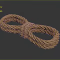 Durable Brown Rope With Practical Knot For Daily Household Use 3d model