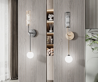 Light Luxury Wall Lamp Wall Lamp Combination 3d model