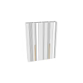 Modern Chest of Drawers with Mirror Front Vertical Stripes and Gold Handles Design