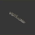3D Mountain Landscape Model with Rocky Terrain and Vegetation on Gray Background