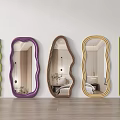 Modern Full-length Mirror Floor Mirror Ins Style Dressed Mirror Shaped Mirror Art Mirror 3d model