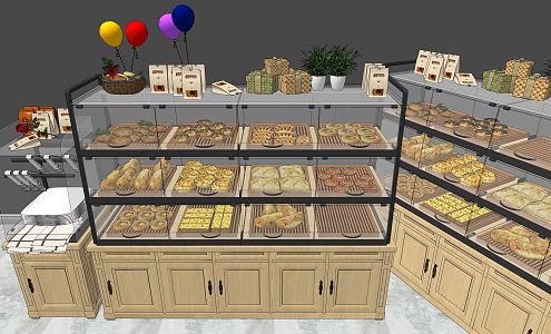 Modern Container Bread Cake Display Cabinet Shelf Container Display Cabinet 3d model