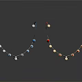 Decorative Hanging Household Living Accessories With Silver Circular Discs Blue Red Strings And Beads