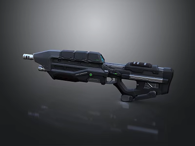 Futuristic Cosmic Spacecraft Device With Sleek Black Design And Green Lights 3d model