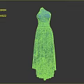Blue High Waist Evening Dress With Asymmetrical Hem And Flowy Fabric