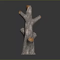Wooden Stone Decorative Ornament Featuring Stump Shape And Natural Bark Texture Design