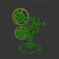 Detailed 3D Model of Vintage Film Projector for Computer Graphics