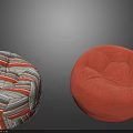 Modern Comfortable Bean Bag Chairs With Striped Pattern And Orange Color For Home Living Room