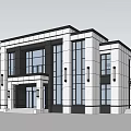 Modern Commercial Complex Architectural Design With Glass Facade And Multi Storey Structure 3d model
