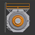 Intelligent Machine With Cylindrical Industrial Structure Orange Platform And Gray Body Ladder