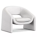 Modern Brown Upholstered Leisure Chair Design With Curved Integrated Armrest and Smooth Backrest