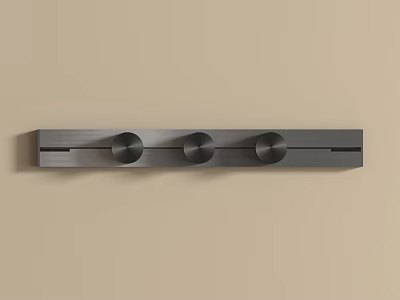 Modern Metal Wall Hook With Three Circular Hooks And Long Strip Design 3d model