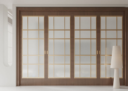 New Chinese style sliding door kitchen door 3d model