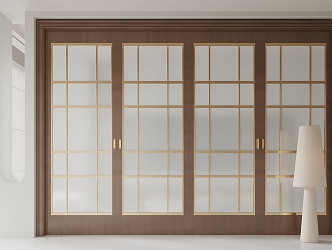 New Chinese style sliding door kitchen door 3d model