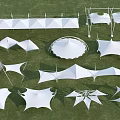Tensile Membrane Structures Featuring Various Shapes And Designs For Outdoor Use 3d model