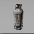 Rusted Silver LPG Gas Cylinder With Red Valve And PG Logo For Home Use