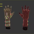 Stylish Brown Gloves With Black Fingertips And Decorative Studs For Daily Use