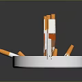 Stylish Decorative Ornament Set With Ashtray Cigarettes And Cigarette Pack 3d model