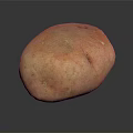 Single Fresh Organic Red Potato With Natural Skin Texture On Dark Background Surface