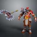 Armored Warrior Character Confronting Fierce Dragon Creature In Mythical Battlefield