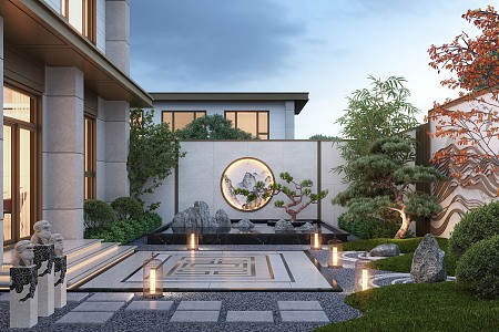 New Chinese Courtyard Landscape 3d model