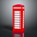 Red Telephone Booth Iconic British Architecture With Classic Design And Glass Panels