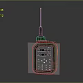 Green Portable Walkie Talkie With Antenna Digital Display Screen And Numeric Keypad