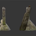 Ancient Stone Carved Steles With Detailed Inscriptions And Weathered Texture