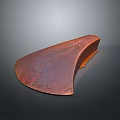 Ancient Reddish Brown Metal Weapon With Curved Sharp Blade And Textured Surface 3d model