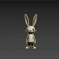 3D Rabbit Sculpture With Long Ears Big Eyes And Standing Pose Design