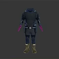 Tactical Character In Dark Uniform With Body Armor And Utility Belt