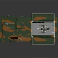 Camouflaged Armored Military Vehicle With Six Wheels Mounted Weapon And Tactical Antenna
