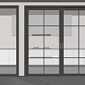 Modern Sliding Doors With Black Frame And Glass Panels For Kitchen Interior Partition